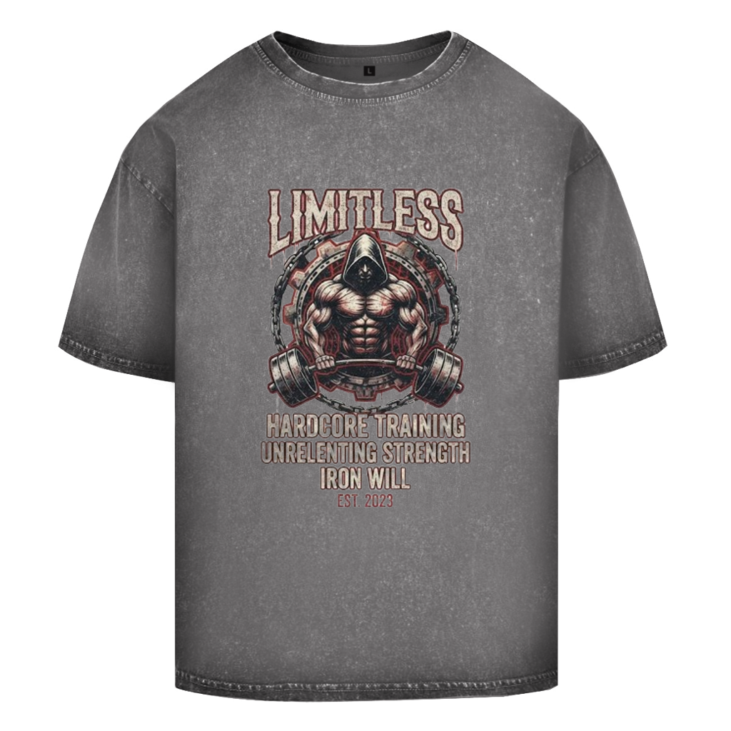 Oversize Washed T-Shirt LIMITLESS Hardcore Training