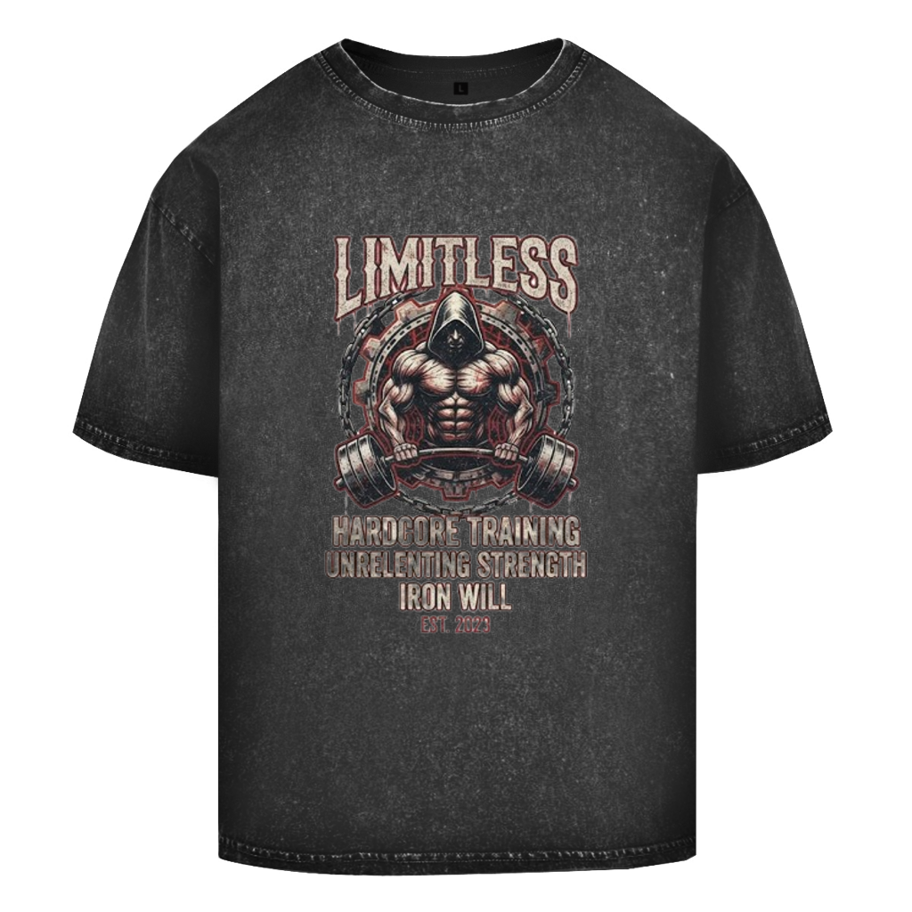 Oversize Washed T-Shirt LIMITLESS Hardcore Training