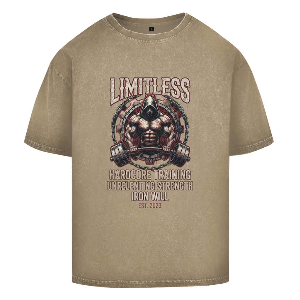 Oversize Washed T-Shirt LIMITLESS Hardcore Training