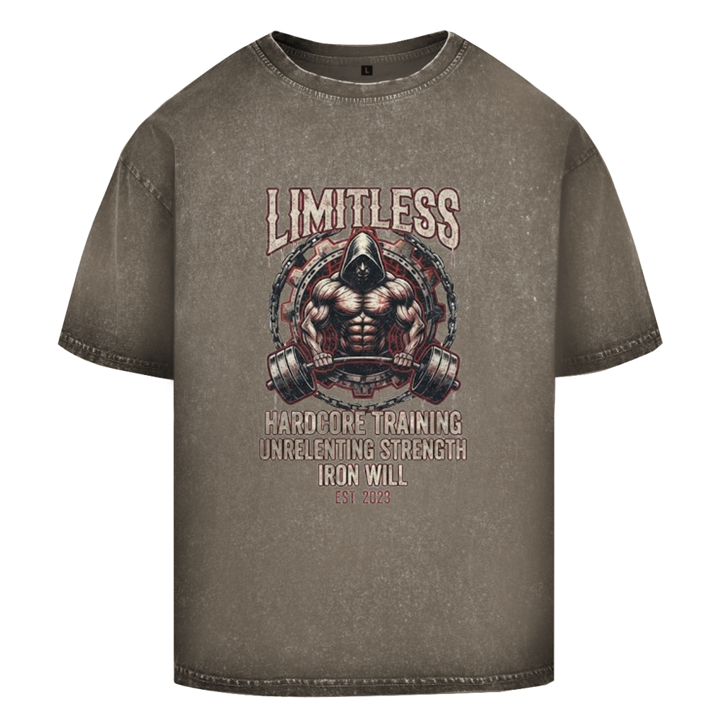 Oversize Washed T-Shirt LIMITLESS Hardcore Training