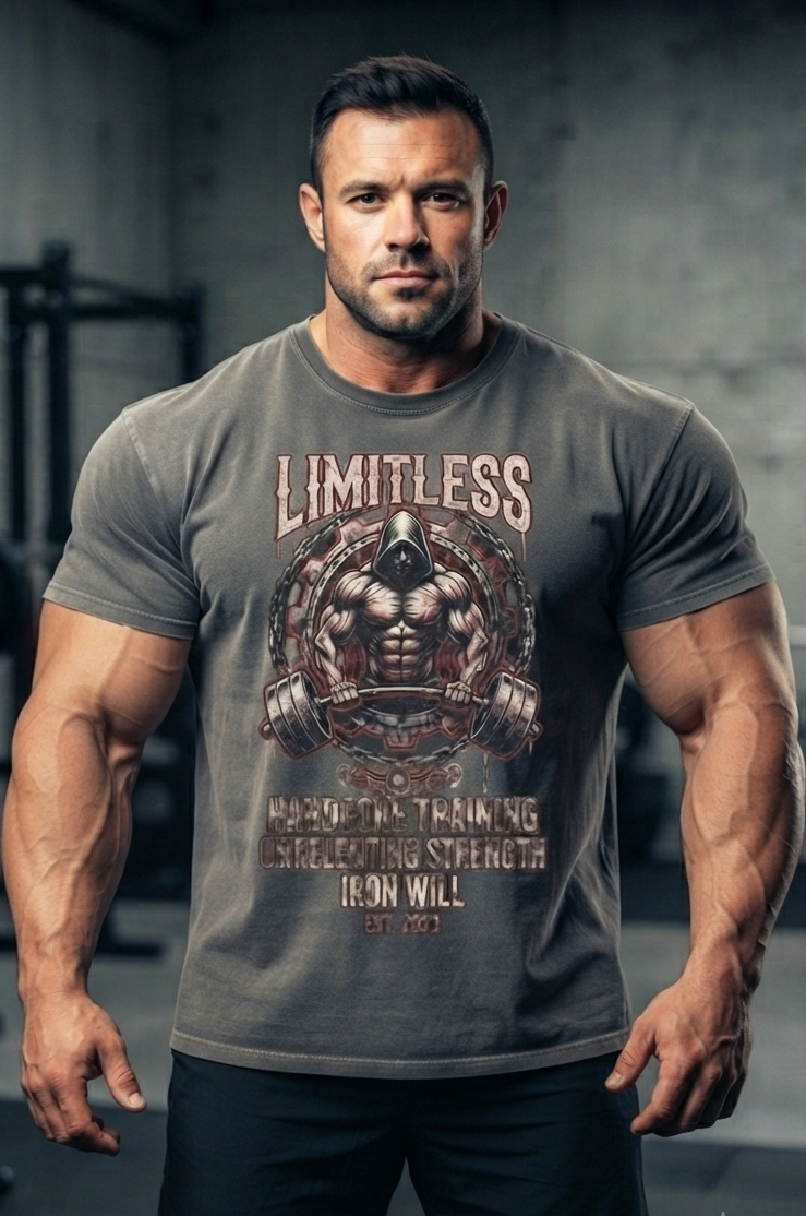 Oversize Washed T-Shirt LIMITLESS Hardcore Training